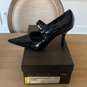 NIB VIA SPIGA NEDA- Patent Mary Jane pumps